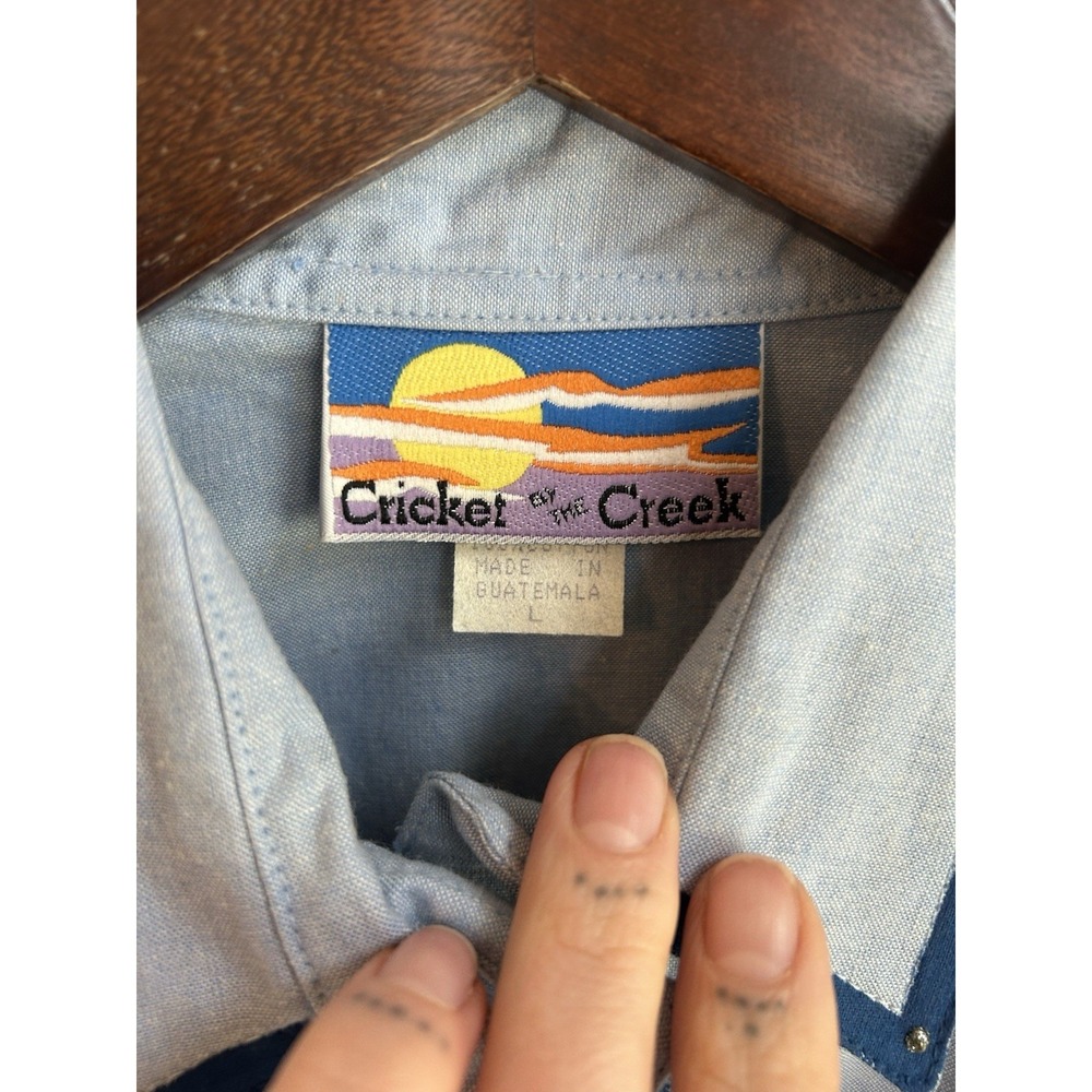Vintage Cricket By The Creek Hand Painted Western Button Up Top L NWT Novelty - Picture 3 of 9